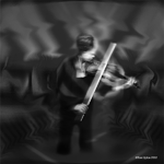 Abstract photograph of Thea playing the violin.